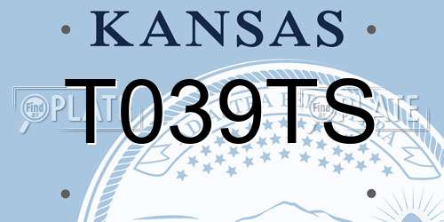 T039TS Kansas License Plate