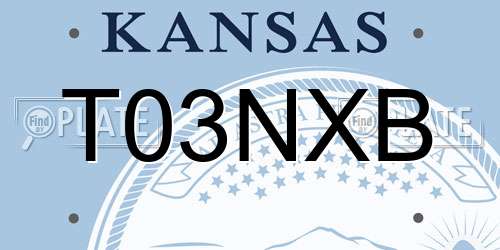 T03NXB Kansas License Plate