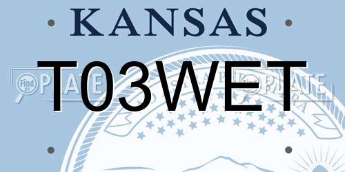 T03WET Kansas License Plate