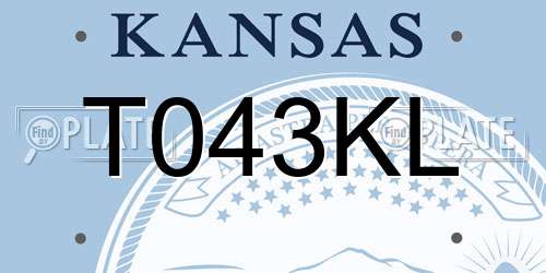 T043KL Kansas License Plate