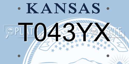 T043YX Kansas License Plate
