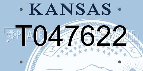 T047622 Kansas License Plate