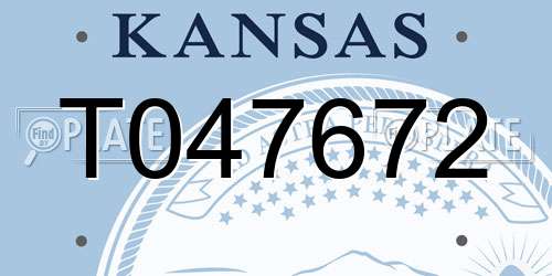 T047672 Kansas License Plate