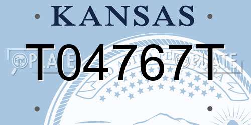 T04767T Kansas License Plate