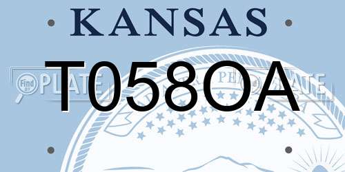 T058OA Kansas License Plate