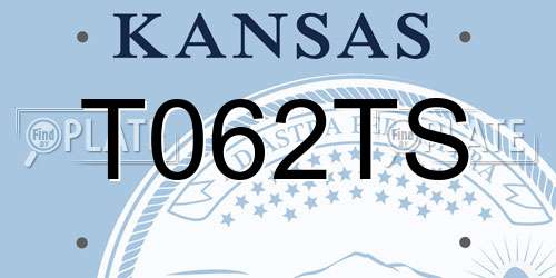 T062TS Kansas License Plate
