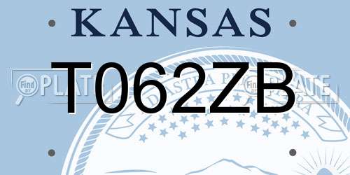 T062ZB Kansas License Plate