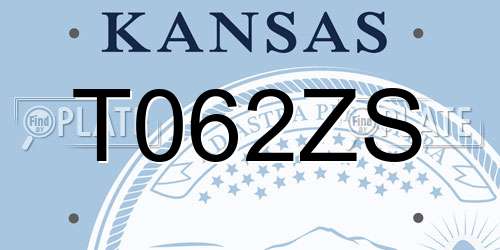 T062ZS Kansas License Plate
