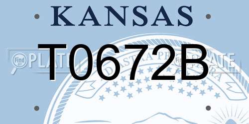 T0672B Kansas License Plate