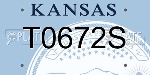 T0672S Kansas License Plate
