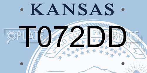 T072DD Kansas License Plate