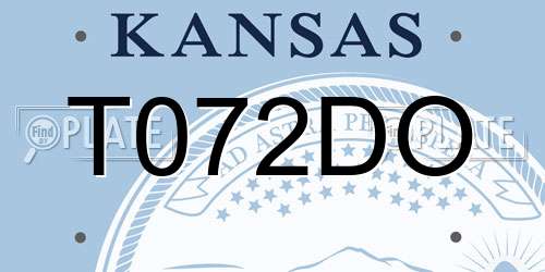 T072DO Kansas License Plate