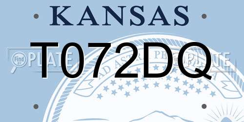 T072DQ Kansas License Plate