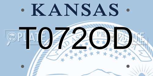 T072OD Kansas License Plate