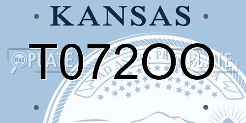T072OO Kansas License Plate