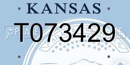 T073429 Kansas License Plate