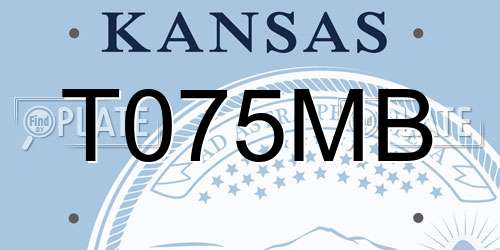T075MB Kansas License Plate