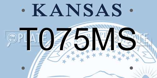 T075MS Kansas License Plate