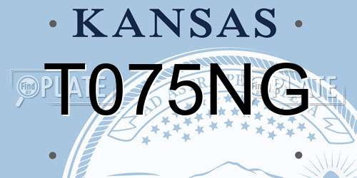 T075NG Kansas License Plate