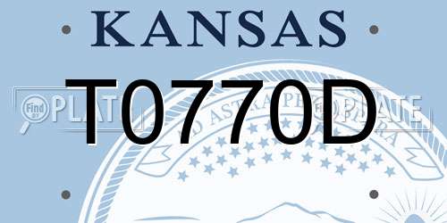 T0770D Kansas License Plate