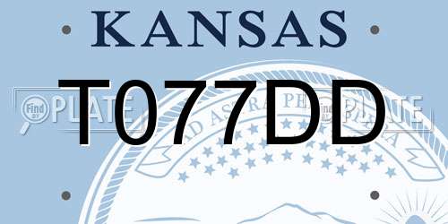 T077DD Kansas License Plate