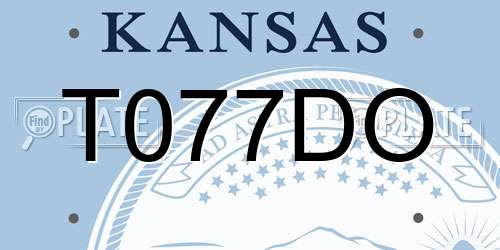 T077DO Kansas License Plate