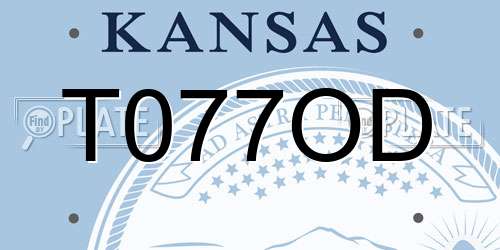 T077OD Kansas License Plate