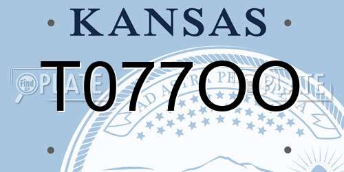 T077OO Kansas License Plate