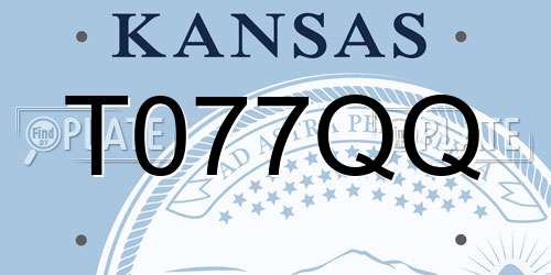 T077QQ Kansas License Plate
