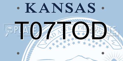 T07TOD Kansas License Plate