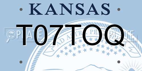 T07TOQ Kansas License Plate
