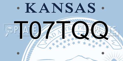 T07TQQ Kansas License Plate
