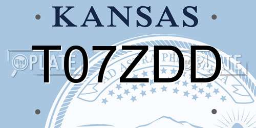 T07ZDD Kansas License Plate