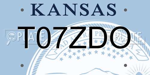 T07ZDO Kansas License Plate