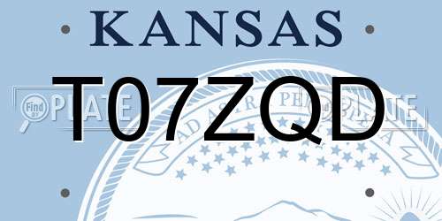 T07ZQD Kansas License Plate