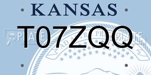 T07ZQQ Kansas License Plate