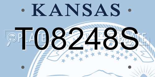 T08248S Kansas License Plate