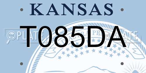 T085DA Kansas License Plate
