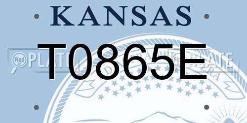 T0865E Kansas License Plate
