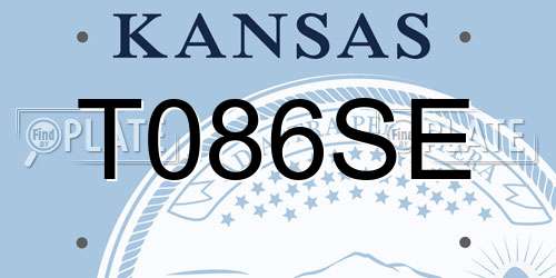 T086SE Kansas License Plate