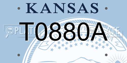 T0880A Kansas License Plate