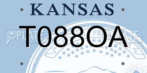T088OA Kansas License Plate