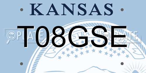 T08GSE Kansas License Plate