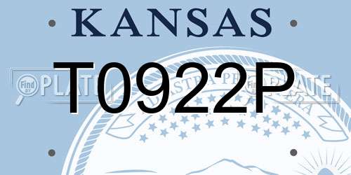 T0922P Kansas License Plate