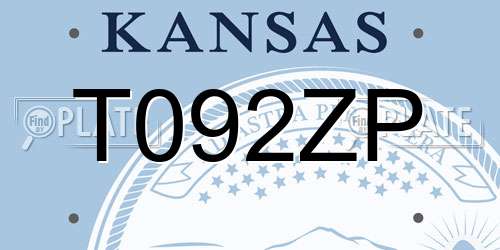 T092ZP Kansas License Plate
