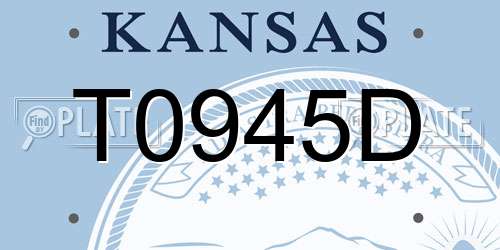 T0945D Kansas License Plate