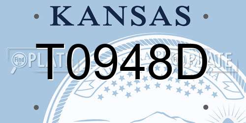T0948D Kansas License Plate