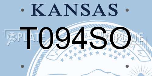 T094SO Kansas License Plate