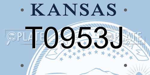 T0953J Kansas License Plate