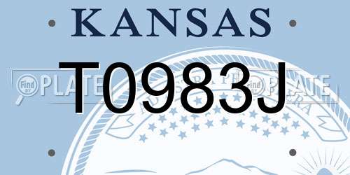 T0983J Kansas License Plate